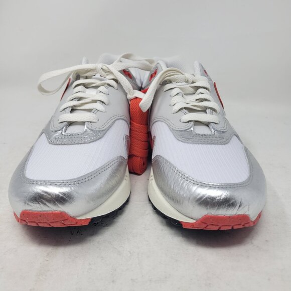Nike Air Max 1 PRM Premium Hot Sauce Chile Red Pepper White Silver HF7746-100 8 - Picture 4 of 16